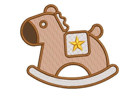 Horse Toy with Star Embroidery Design