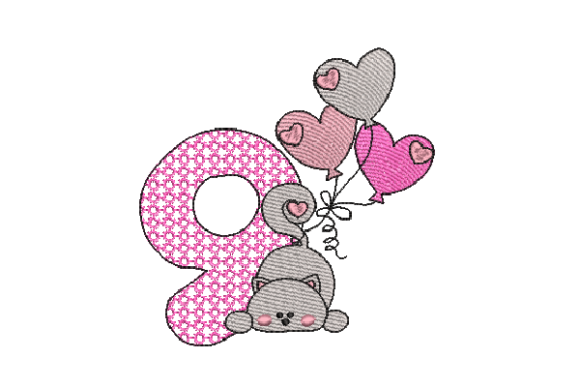 Number 9 Cat Sketch Review for Embroidery Projects