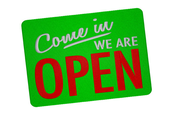 We Are Open Sign Embroidery Review